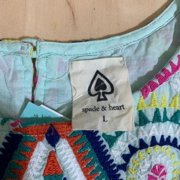 NWT Spade & Heart Lindsie Embroidered Detail Yoke Tank Top Size L - Picture 3 of 8
